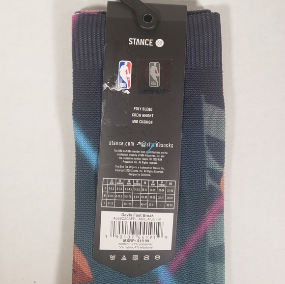 NWT Men's Anthony Davis LA Lakers Fast Break Stance Socks - Picture 3 of 8
